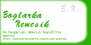 boglarka nemcsik business card